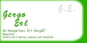 gergo erl business card